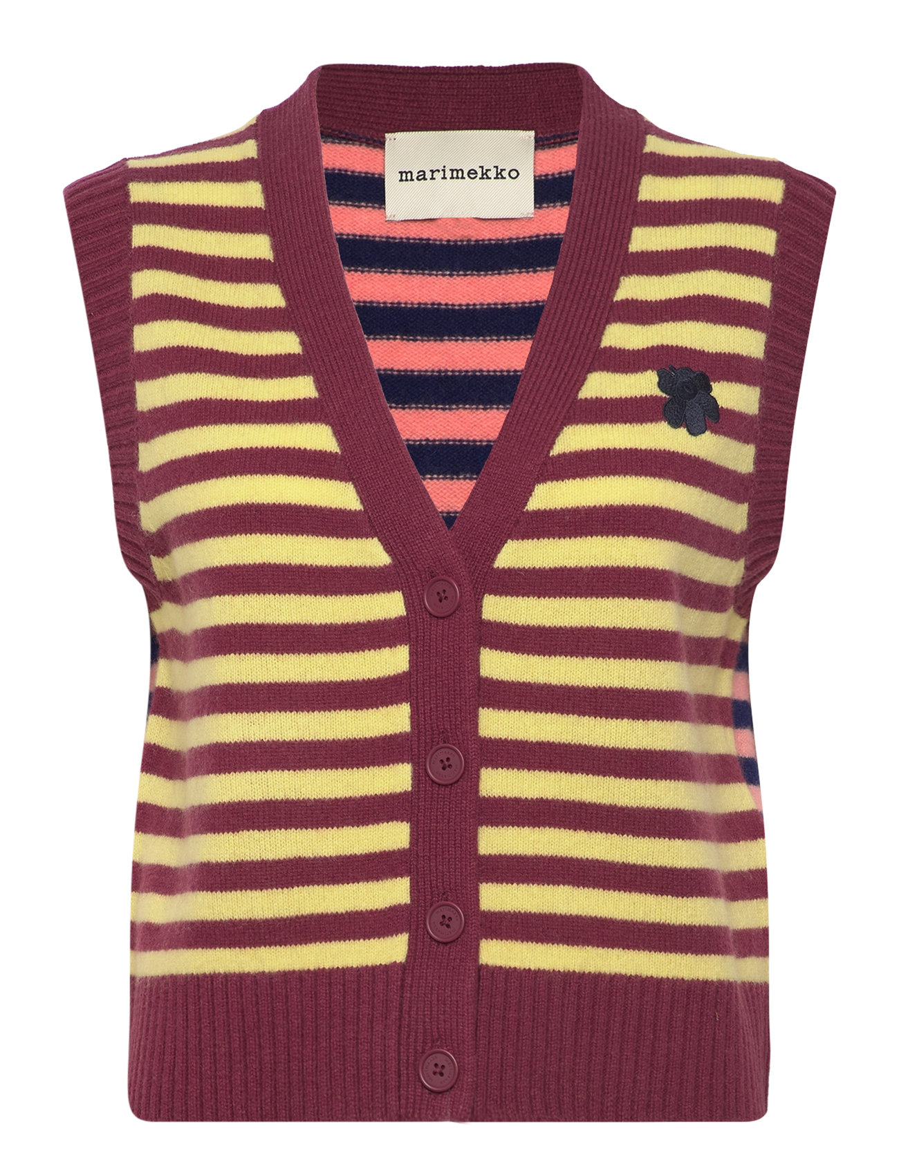 Juhla Tasaraita Burgundy Marimekko