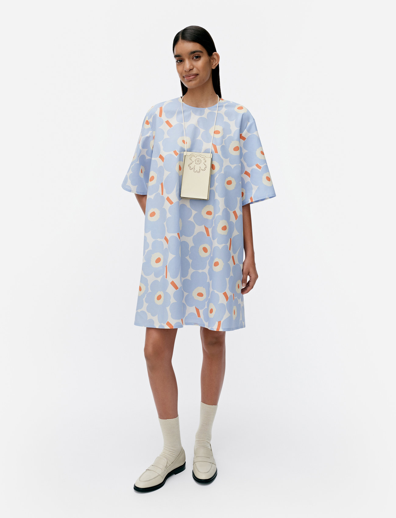 Marimekko Vohveli Unikko, 38, Blue, Kjoler > Kort Kjole, Dame