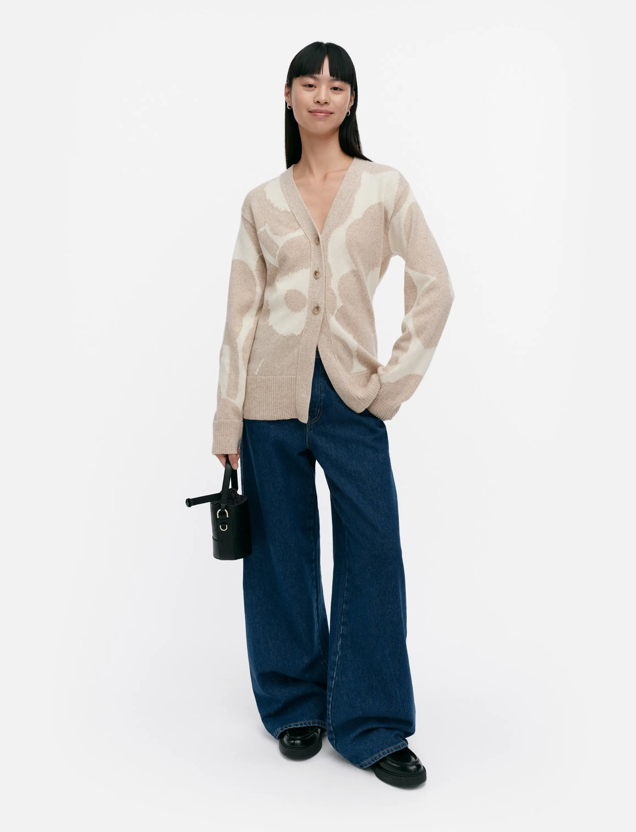 Marimekko Kumma Unikko, M, Beige, Strik > Cardigans, Dame