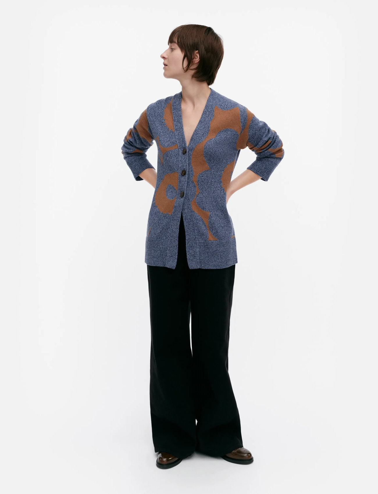 Marimekko Kumma Unikko, S, Blue, Strik > Cardigans, Dame