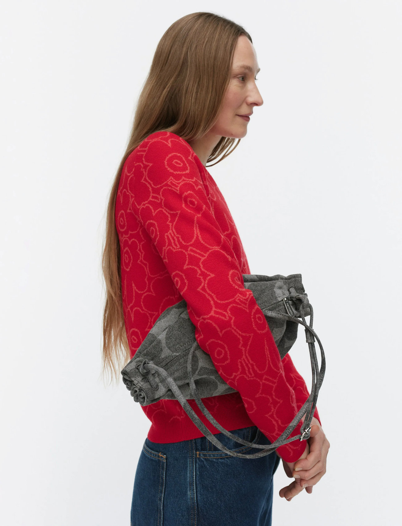 Marimekko Karla Denim, One Size, Grey, Tasker > Tasker Med Tophåndtag, Dame