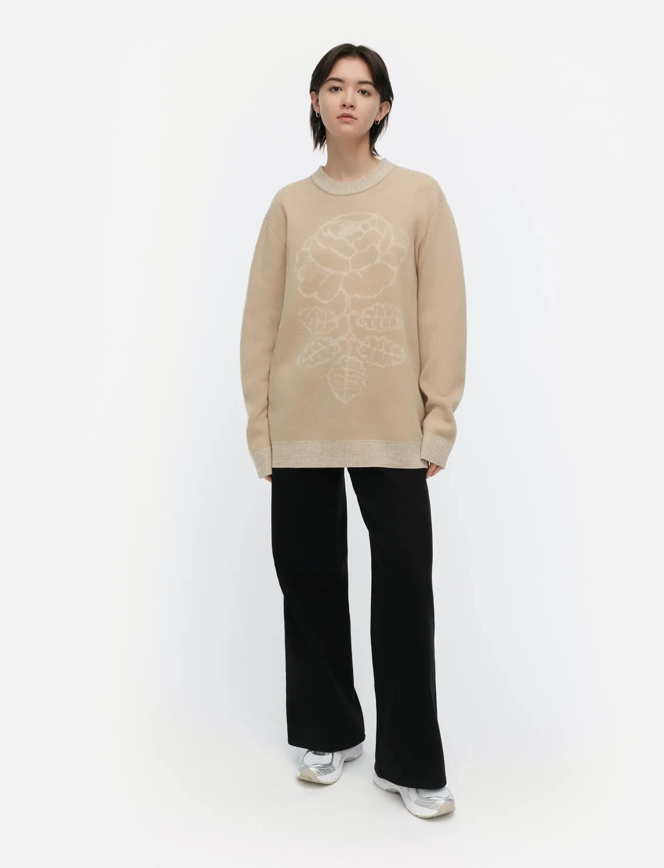 Marimekko Rws Ruusut Vihkiruusu, L, Beige, Strik > Trøjer, Dame