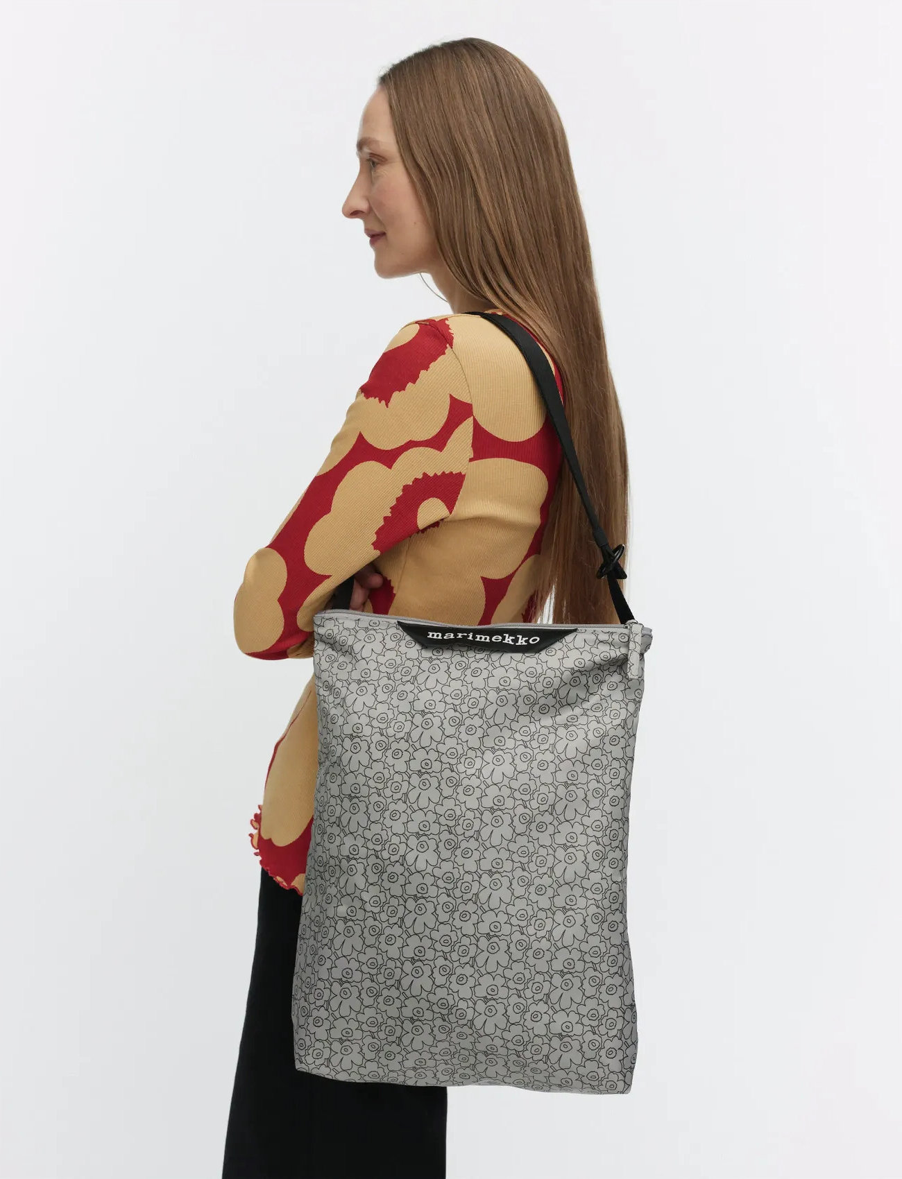 Marimekko Neat Crossbody Piirto Unikko M, One Size, Grey, Tasker > Tasker Med Tophåndtag, Dame