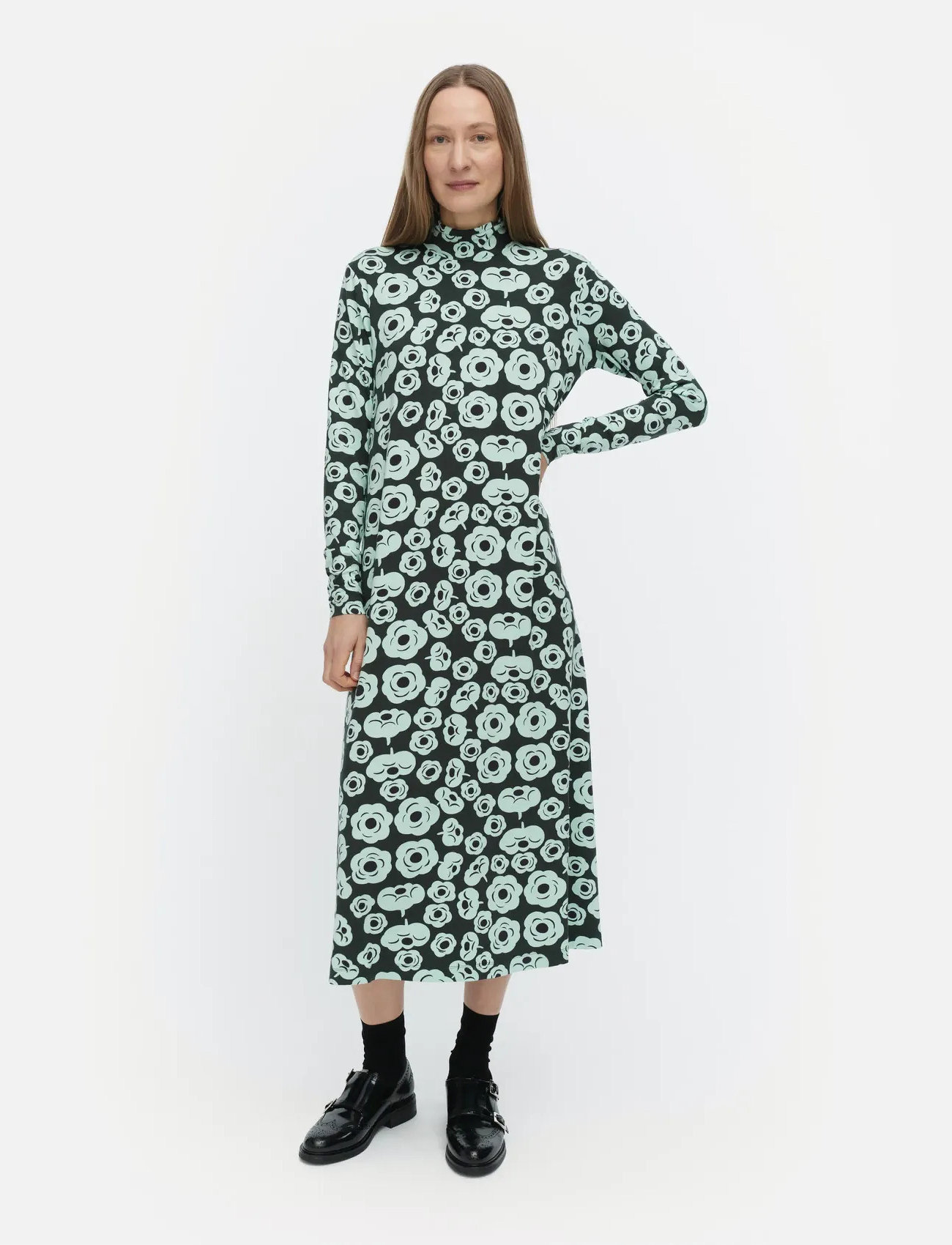 Marimekko Cavea Tumma, S, Green, Kjoler > Maxikjole, Dame