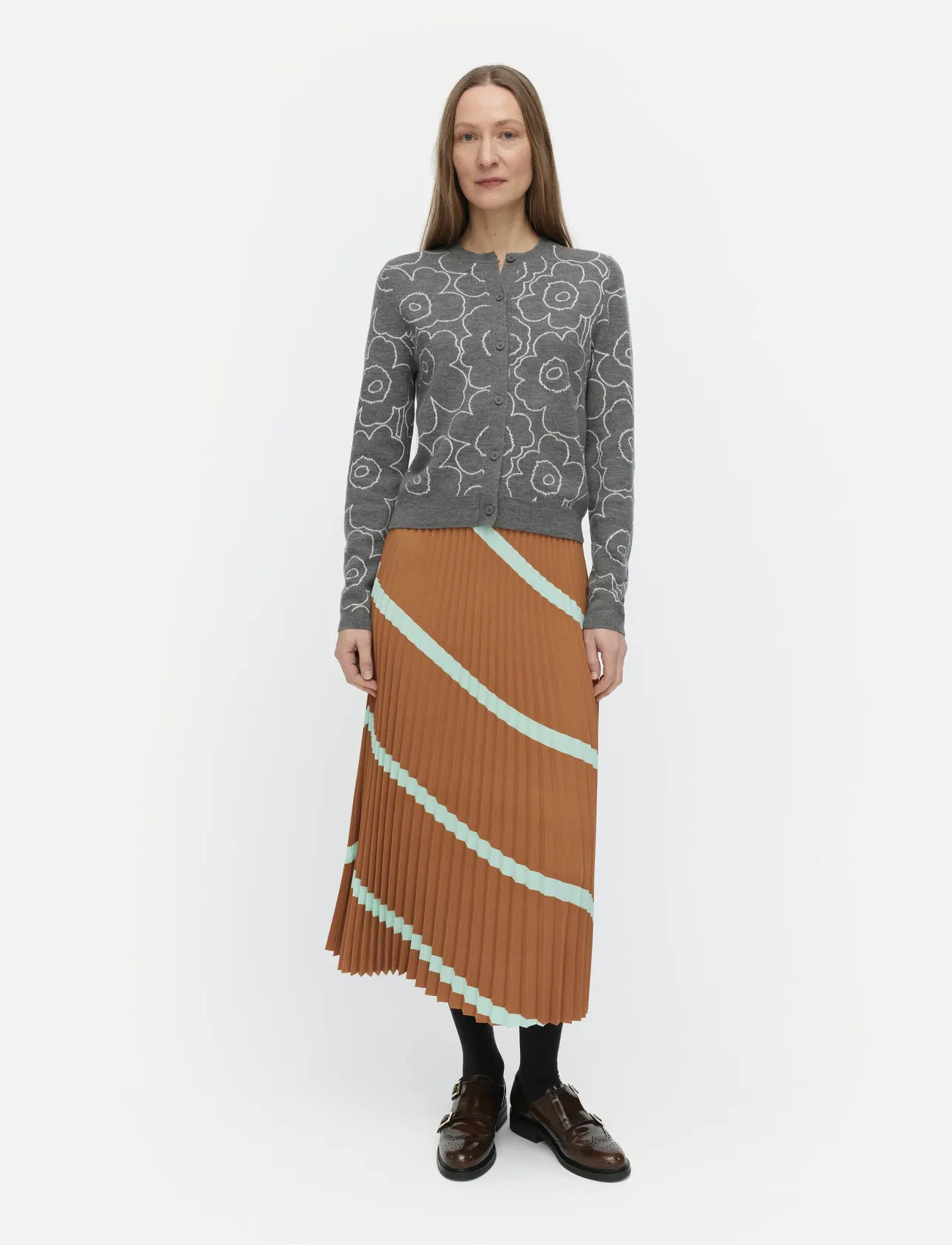 Marimekko Piiru Basso, M, Beige, Nederdele > Knælange Og Midi Nederdele, Dame