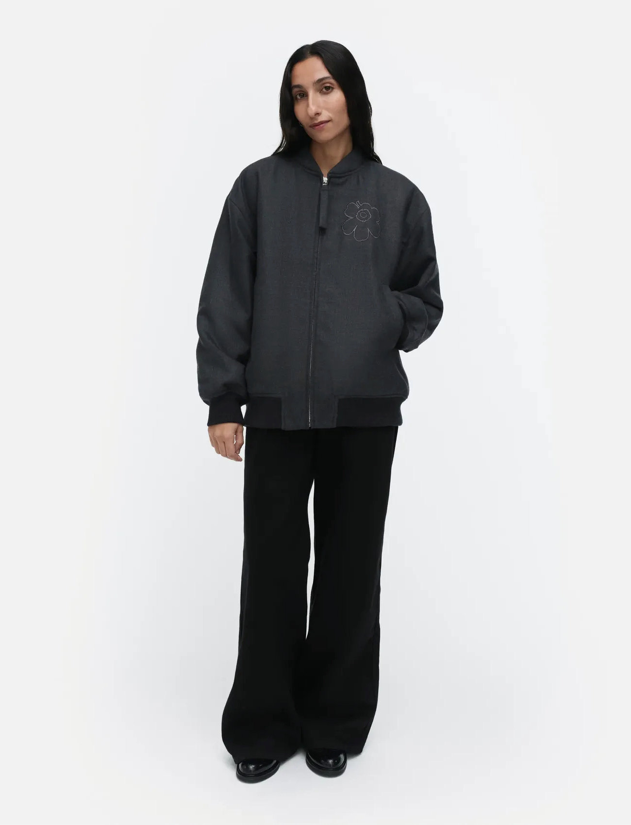 Marimekko Monumentti Solid, XXS, Black, Jakker > Bomberjakker, Dame