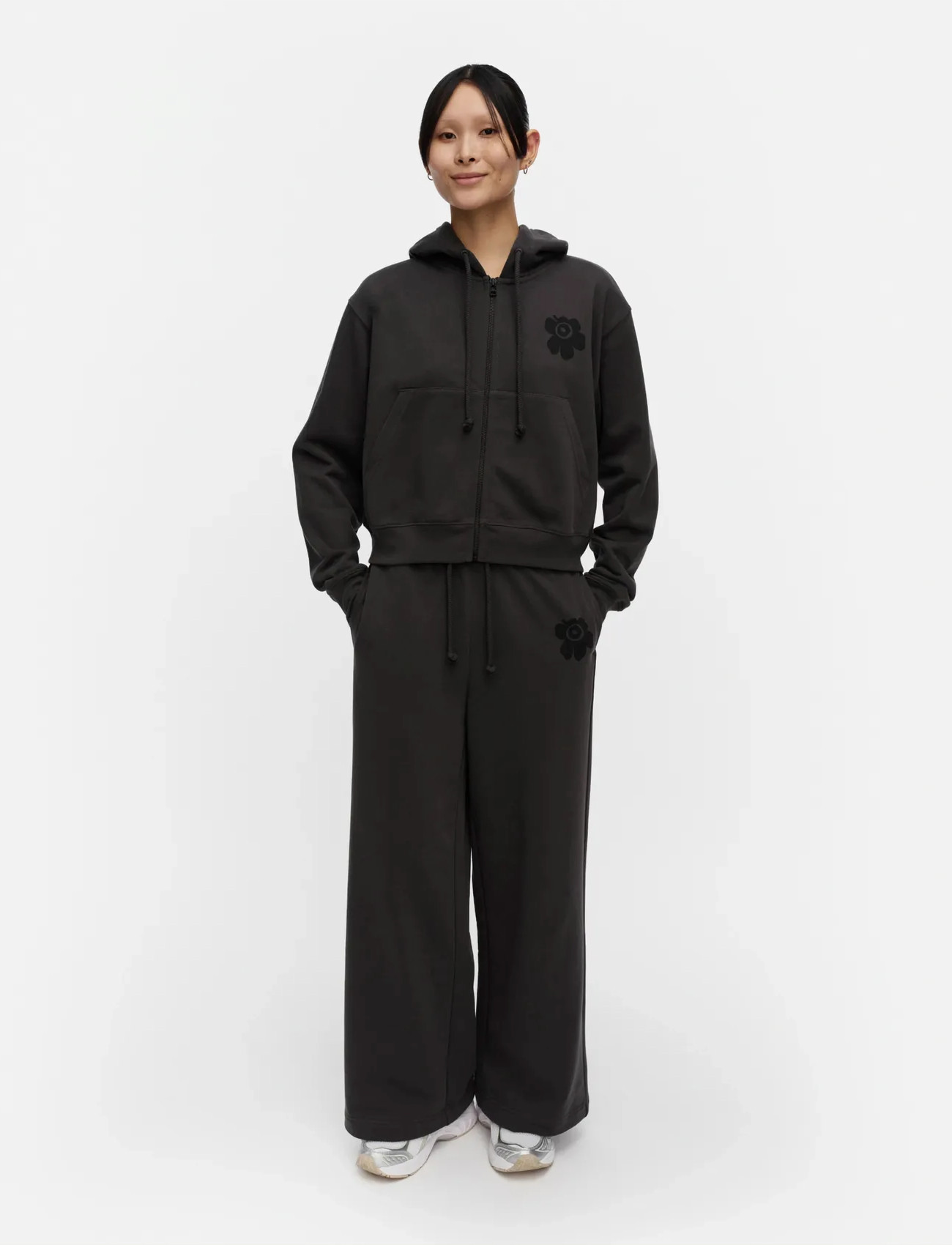 Marimekko Naturaali Unikko Placement, XL, Black, Underdele > Joggingbukser, Dame