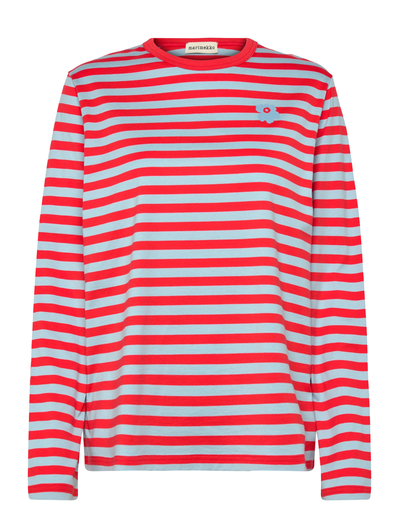 MARIMEKKO Tasaraita Unikko Ls Rot - L - Damen