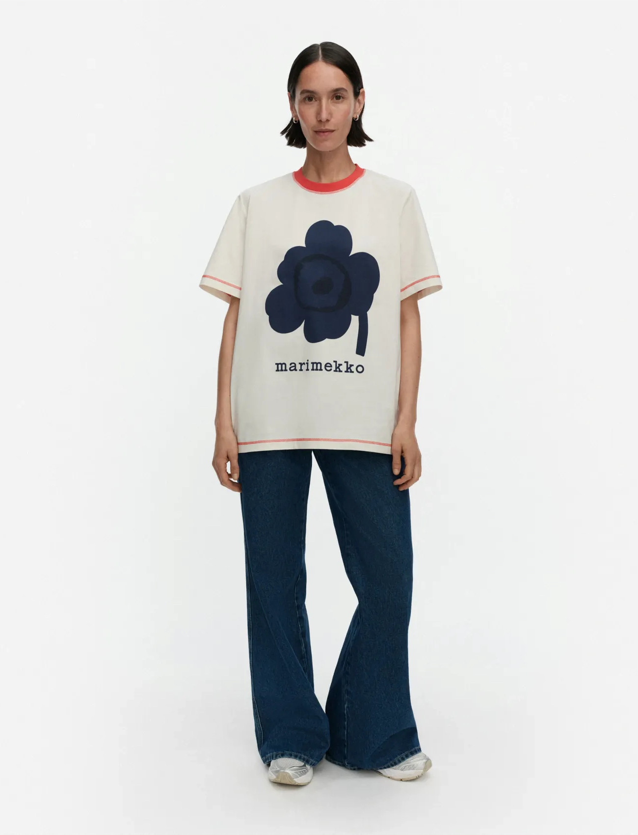 Marimekko Tarttua Unikko Placement, XS, Cream, T-Shirts & Toppe > Kortærmede, Dame