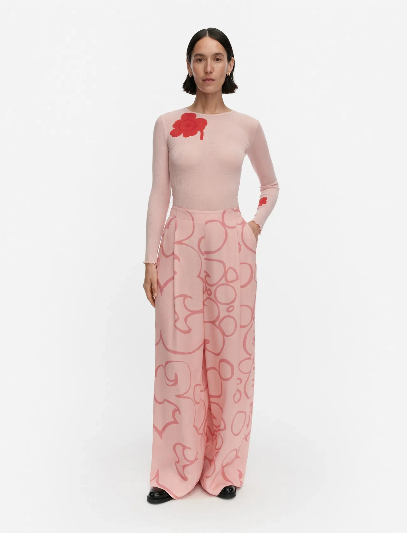 Marimekko Nähtävyys Keidas, 40, Pink, Bukser > Lige Ben, Dame