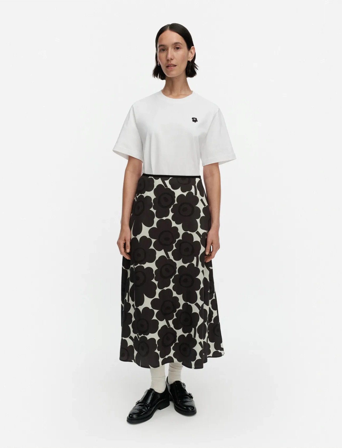 Marimekko Edetä Unikko, 44, Black, Nederdele > Maxi Nederdele, Dame