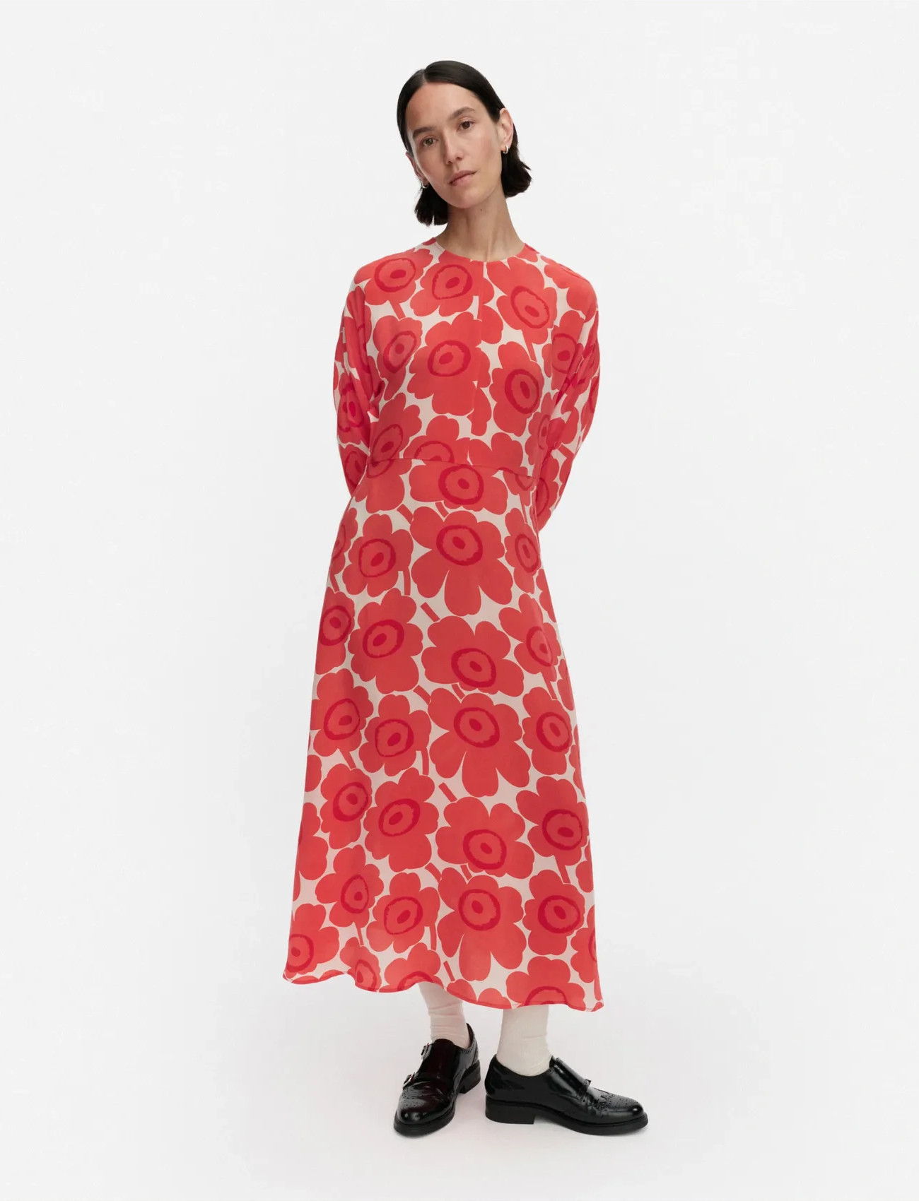 Marimekko Rytmi Unikko, 40, Red, Kjoler > Maxikjole, Dame