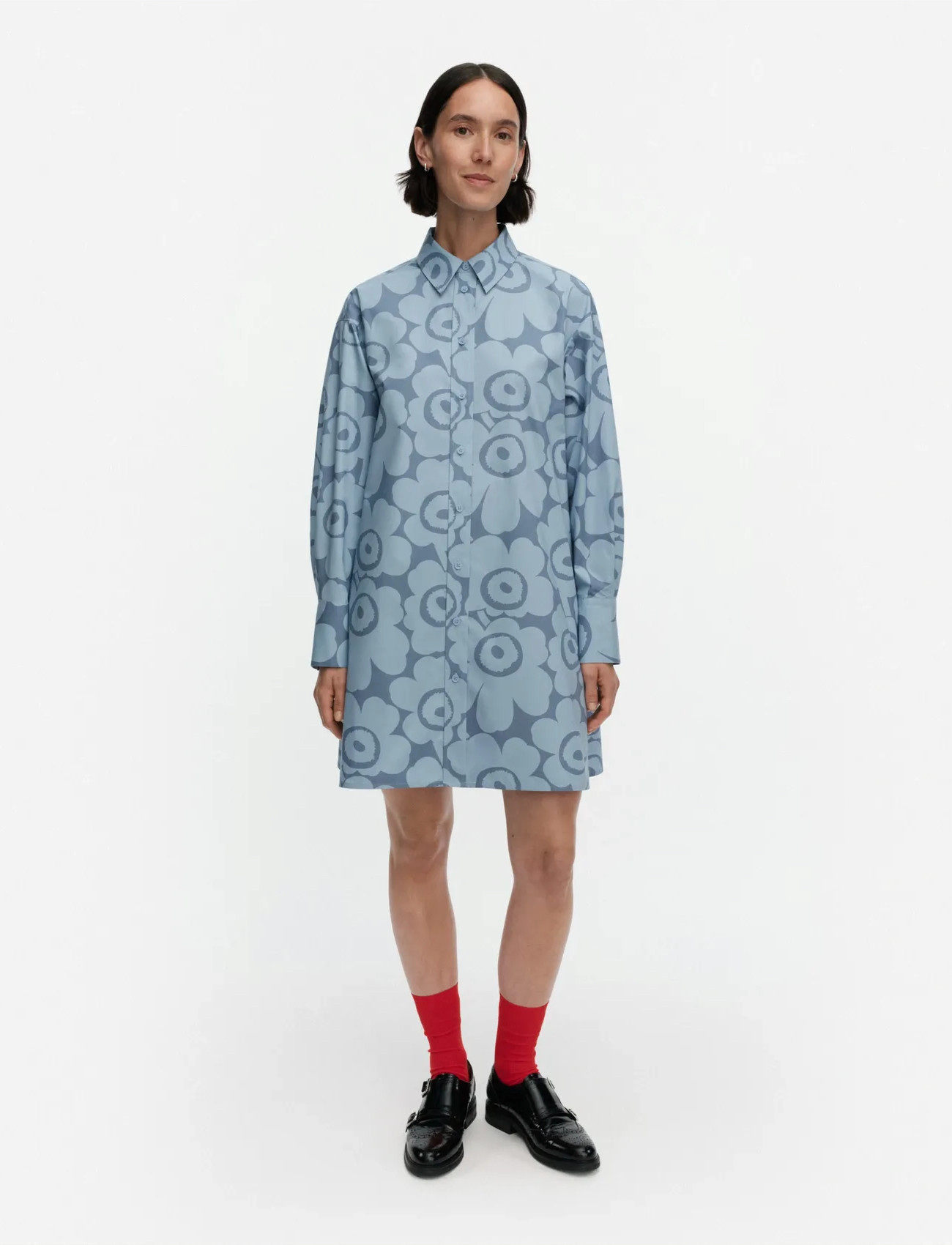 Marimekko Kuvitelma Unikko, 36, Blue, Kjoler > Skjortekjoler, Dame
