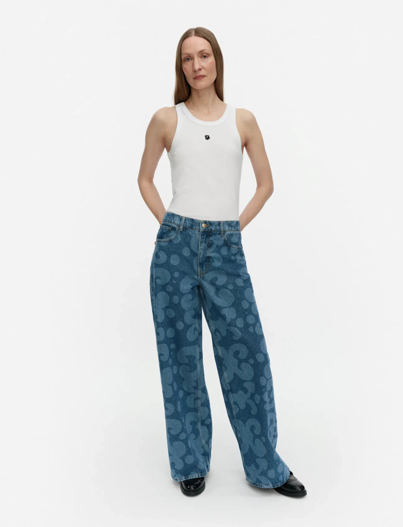 Marimekko Maridenim Loose Keidas L, 28-34, Blue, Jeans > Vidde, Dame
