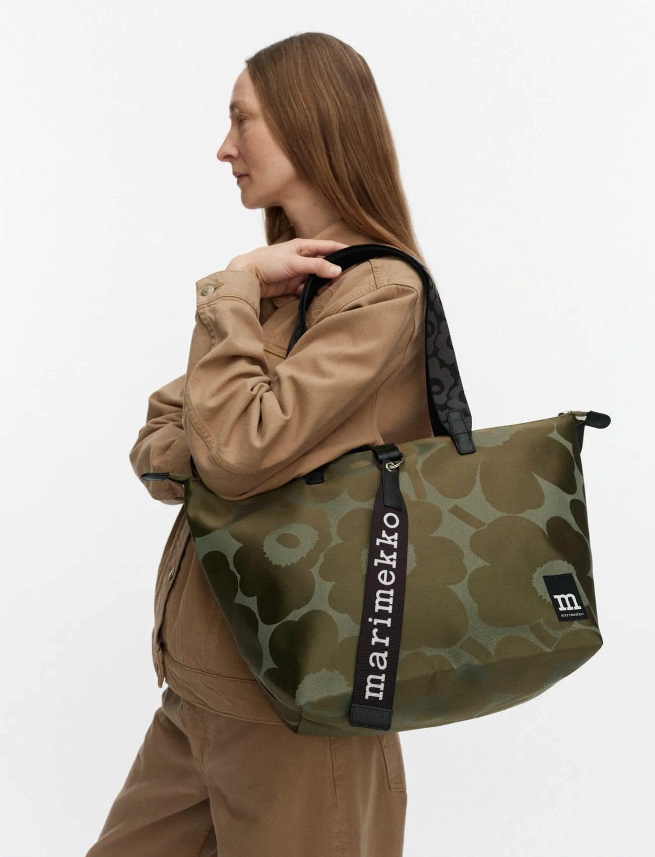 Marimekko Tote M Unikko, One Size, Khaki green, Tasker > Totes, Dame