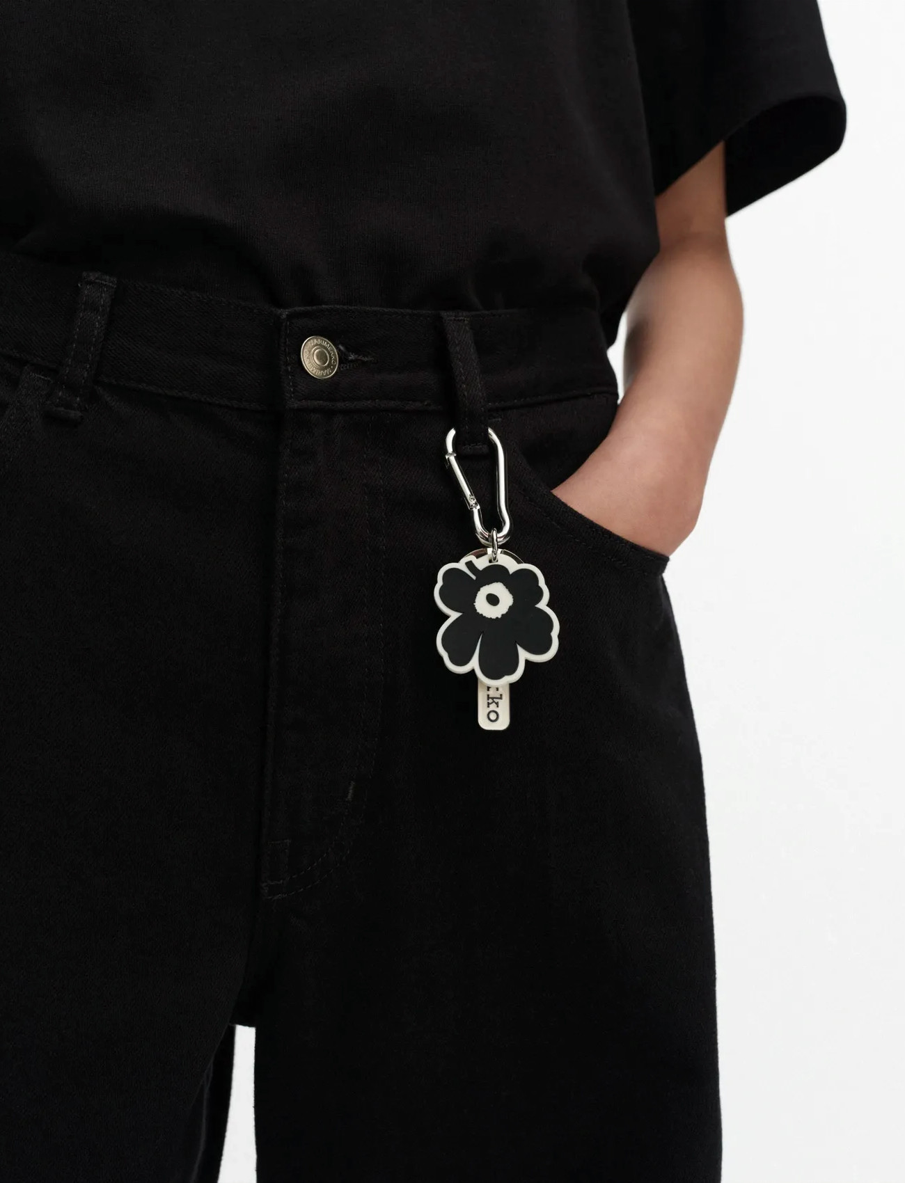 Marimekko Aallokas Unikko, One Size, Black, Tilbehør > Nøgleringe & Bag Charms, Dame