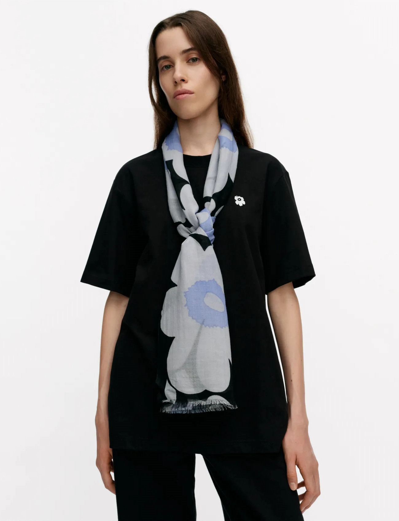 Marimekko Fiore Unikko, One Size, Blue, Tørklæder > Letvægtstørklæder, Dame