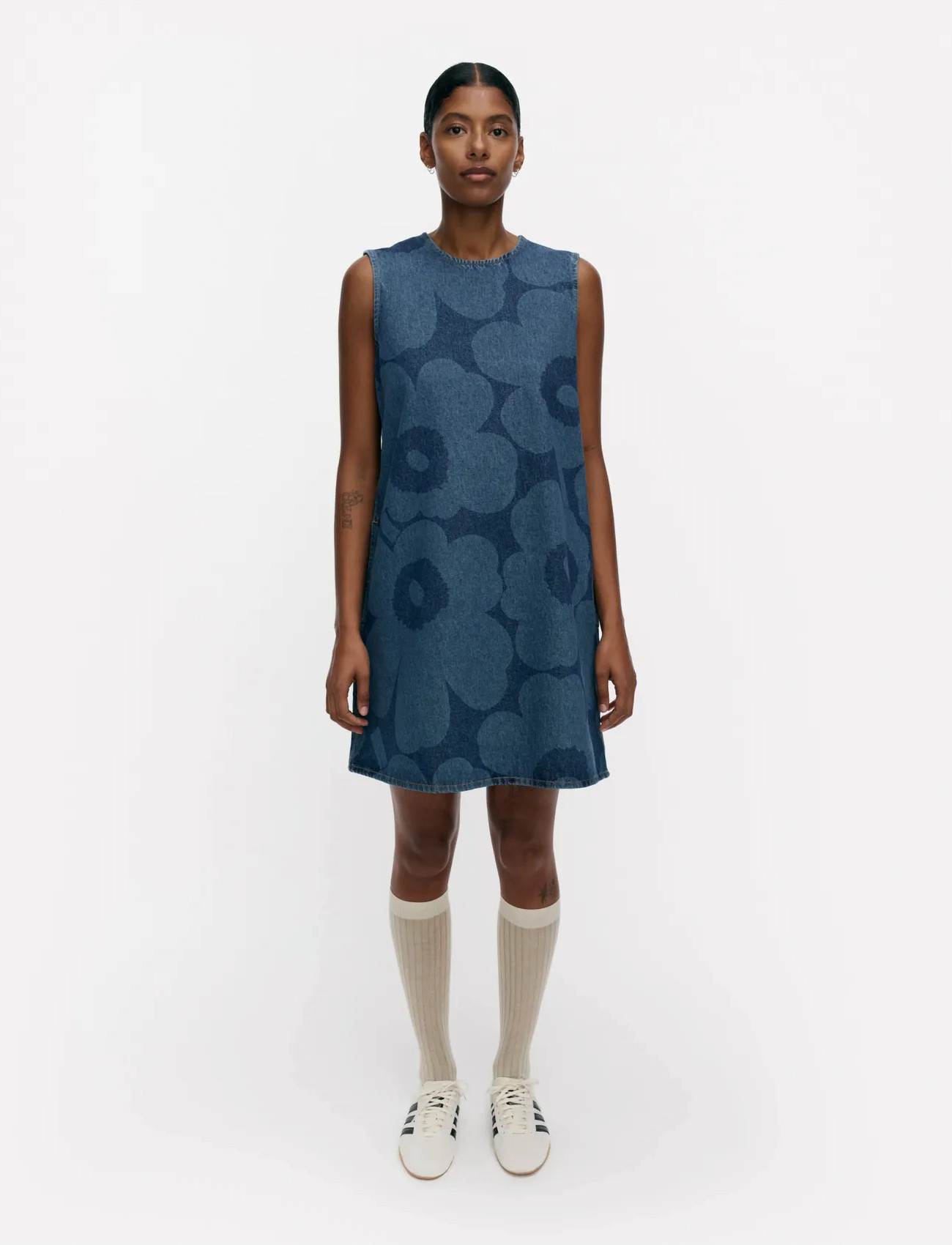 Marimekko Maridenim Somasti Unikko, 40, Blue, Designere > Jeans Dresses, Dame