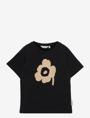 Marimekko - SOIDA UNIKKO PLACEMENT Shirt - pattern short-sleeved t-shirt - black, beige - 0