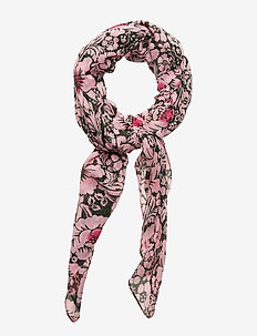 SIVULLINEN JUHANNUS Scarf, woven - DARK GREEN,LIGHT PINK