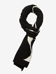 UGUSTA KIVET Scarf, knitted - WHITE, BLACK