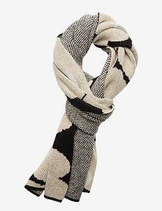 AULIS UNIKKO Scarf, knitted - BLACK, BEIGE, WHITE