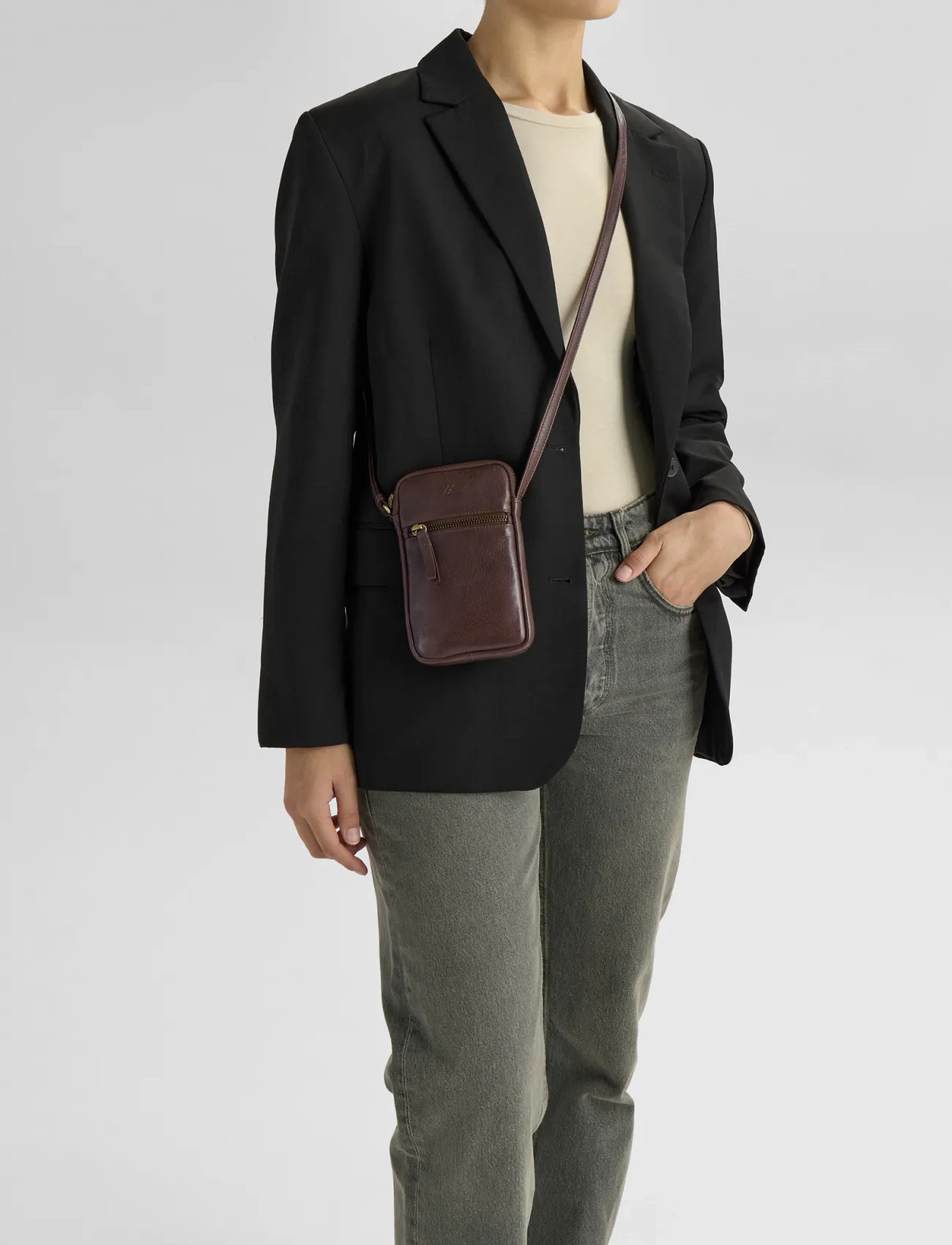 Markberg Rivermbg Mini Cross. Bag, Vin., One Size, Brown, Tasker > Crossbody-Tasker, Dame