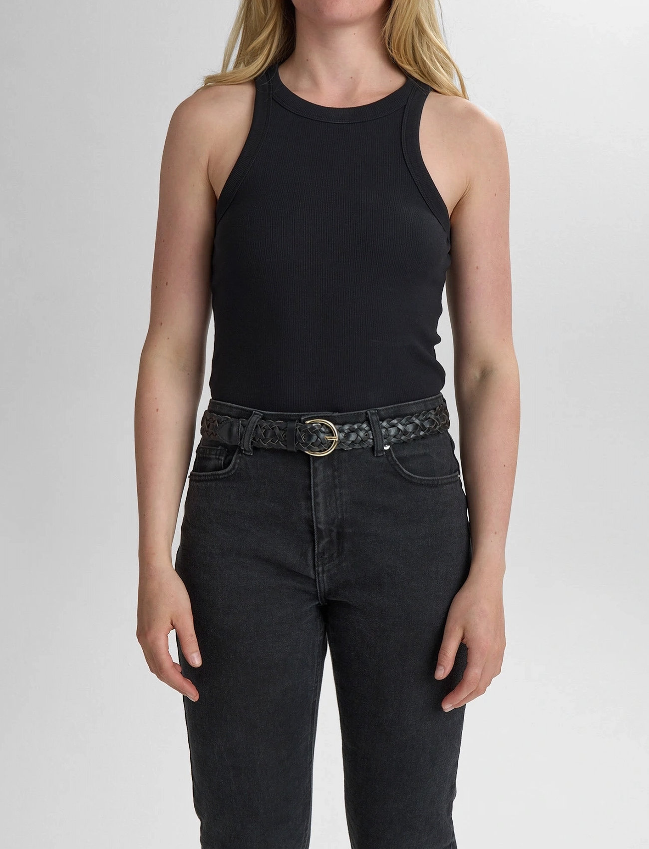 Markberg Harlynmbg Braided Belt, 85, Black, Tilbehør > Bælter, Dame