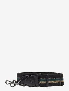 Finley Guitar Strap, Striped - BLACK W/BL.+GOLD+DG+SILVER