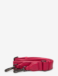 Aileen Leather Strap, Grain - bag straps - shocking red