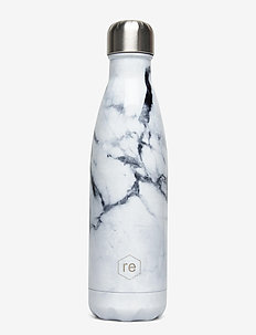 Rebottle - vandflasker & drikkedunke - marble/white w/silver lid