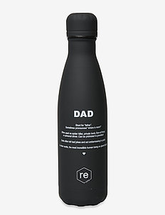 Rebottle - water bottles & glass bottles - text "dad" black