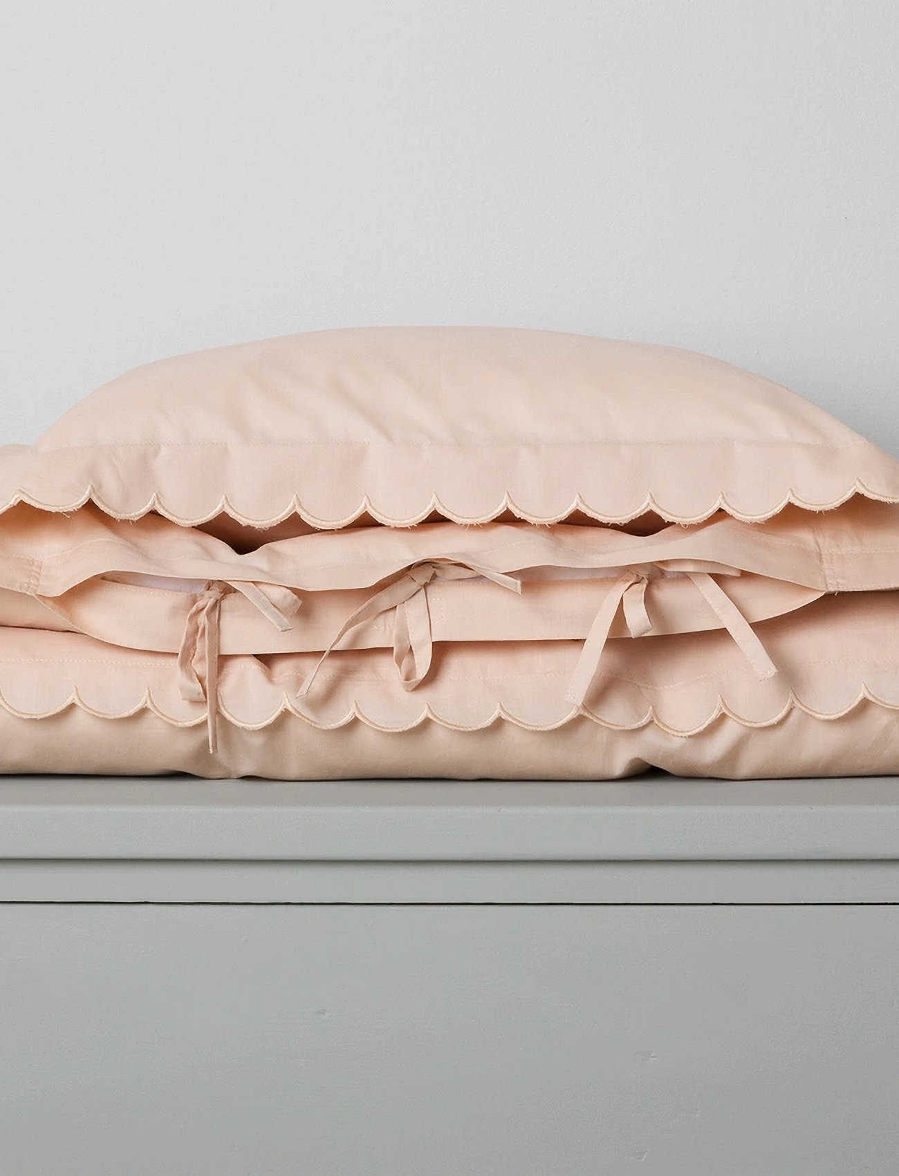 MarMar Copenhagen Bed Linen Scallop Baby, 70X100 cm, Beige, Søvntid > Sengesæt, Børn