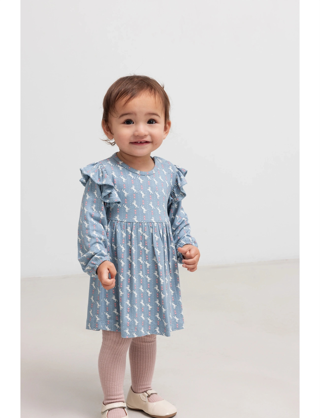 MarMar Copenhagen Ramona Frill Ls, 56, Blue, Babykjoler > Langærmede Babykjoler, Børn