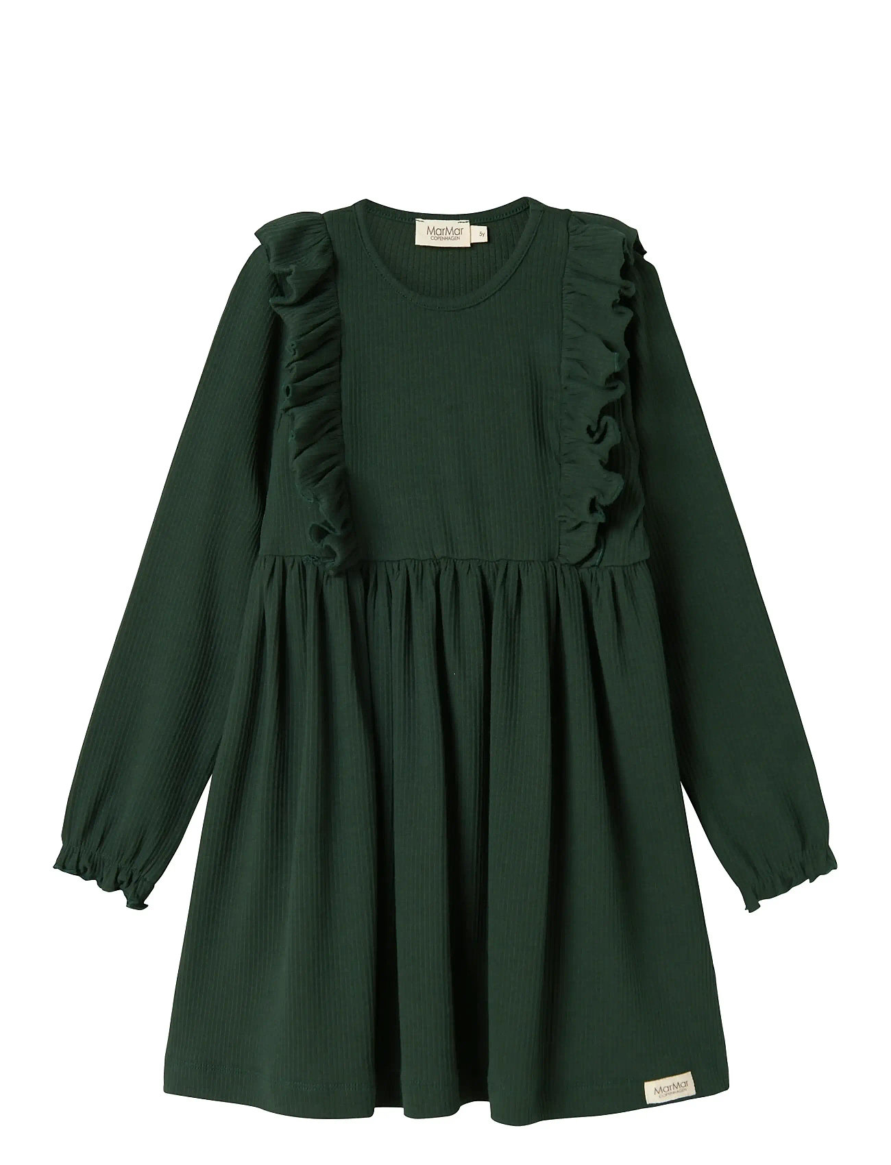 green emerald velvet dress Girls Dress MarMar Copenhagen Delanne Grass 4 / Green Grass at Mini Ruby Contemporary Childrenswear