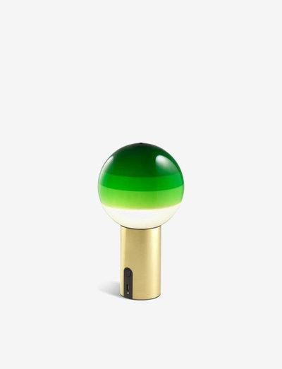 DIPPING LIGHT PORTABLE GREEN/BRUSHED BRASS - desk & table lamps - green