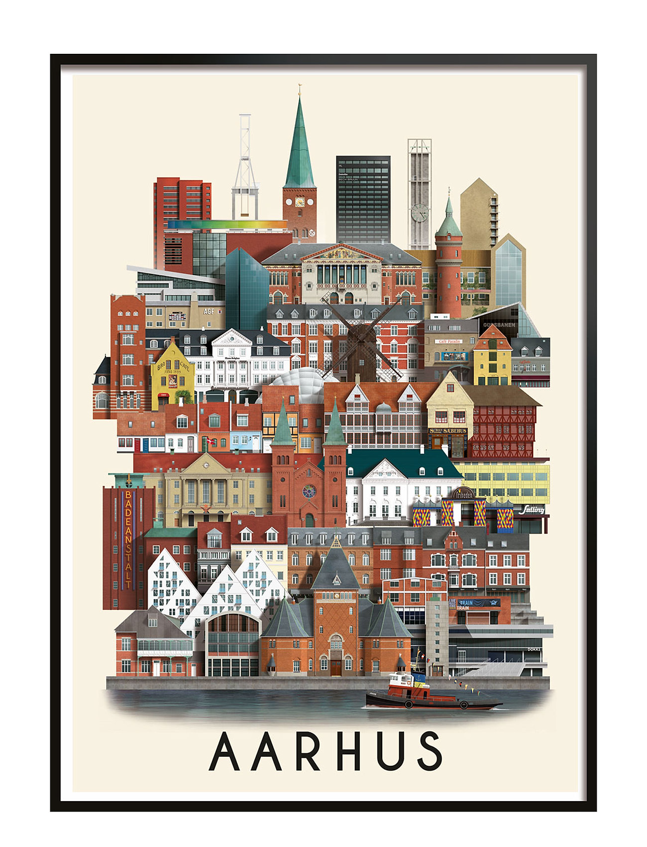 Schwartz Aarhus Standard Poster - Boozt.com