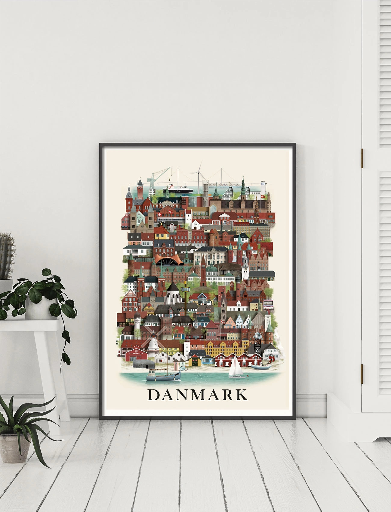 Martin Schwartz Danmark Small Poster, A3, Multi/patterned, Plakater > Byer Og Kort, Unisex
