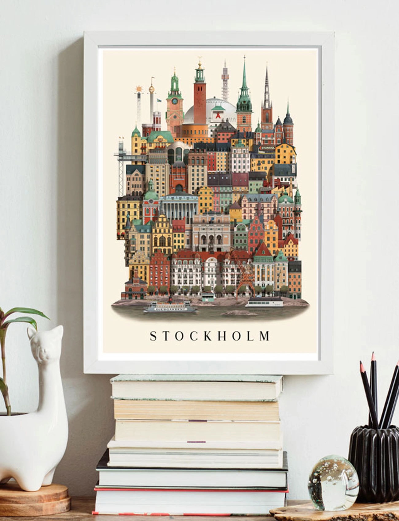 Martin Schwartz Stockholm Small Poster, A3, Multi/patterned, Plakater > Byer Og Kort, Unisex