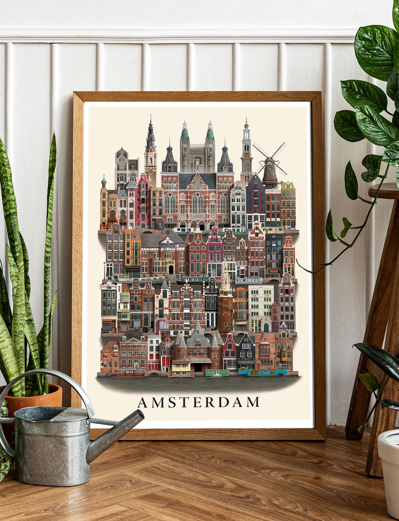 Martin Schwartz Amsterdam Small Poster, 29.7X42 cm, Multi/patterned, Plakater > Byer Og Kort, Unisex