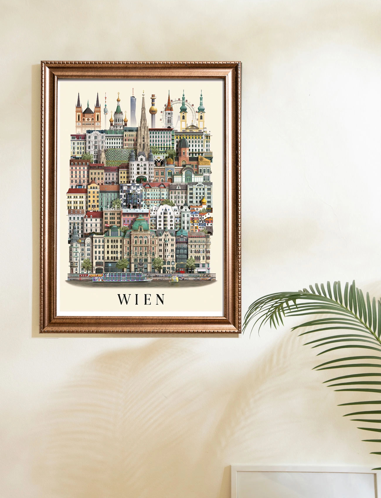 Martin Schwartz Wien Small Poster, 29.7X42 cm, Multi/patterned, Plakater > Byer Og Kort, Unisex