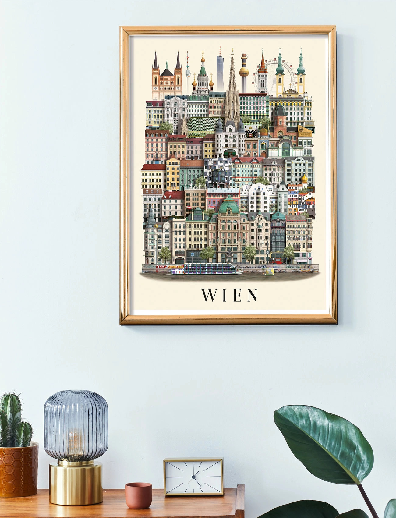 Martin Schwartz Wien Standard Poster, 50X 70 cm, Multi/patterned, Plakater > Byer Og Kort, Unisex