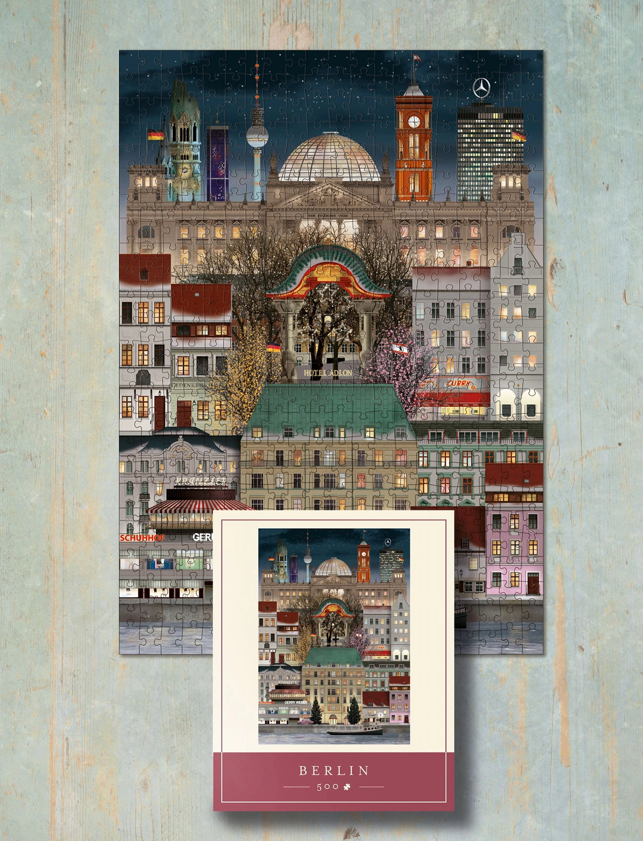 Martin Schwartz Berlin Jigsaw Puzzle (500 Pieces), 33X47 cm, Burgundy, Puslespil & Spil > Puslespil, Unisex