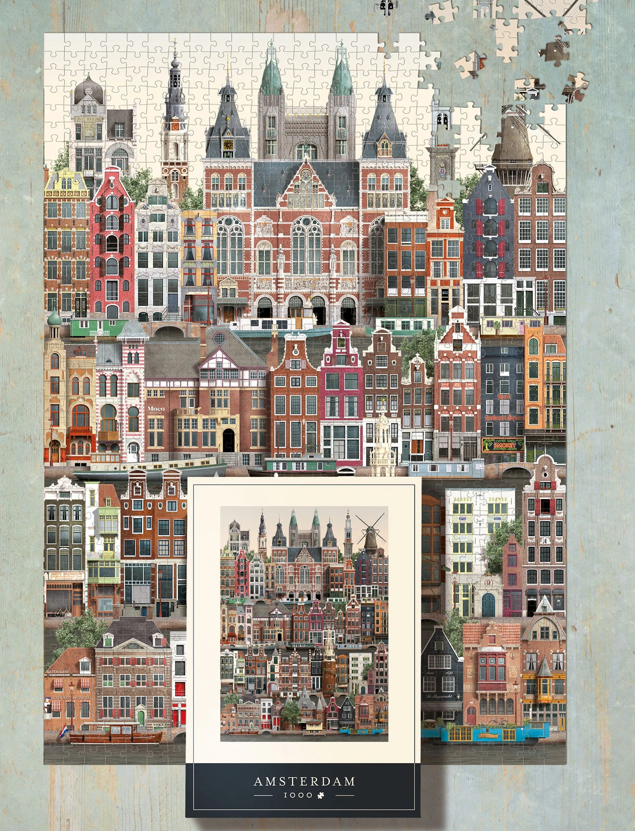 Martin Schwartz Amsterdam Jigsaw Puzzle (1000 Pieces), 50X70 cm, Multi/patterned, Puslespil & Spil > Puslespil, Unisex
