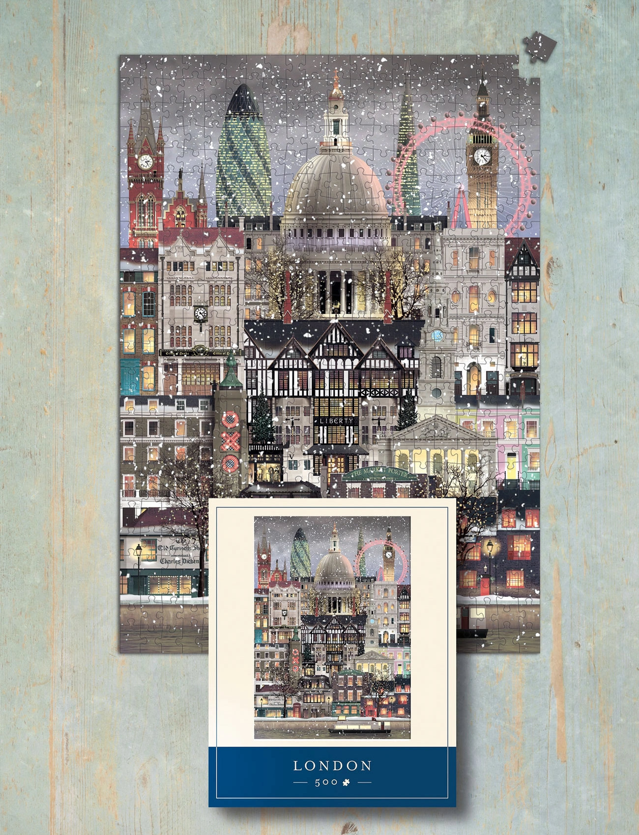 Martin Schwartz London Jigsaw Puzzle (500 Pieces), 33X47 cm, Navy, Puslespil & Spil > Puslespil, Unisex
