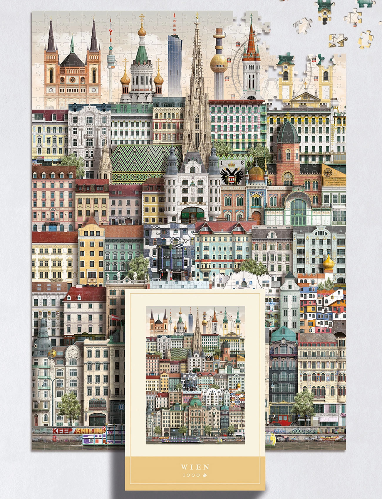 Martin Schwartz Vienna Jigsaw Puzzle (1000 Pieces), 50X70 cm, Multi/patterned, Puslespil & Spil > Puslespil, Unisex