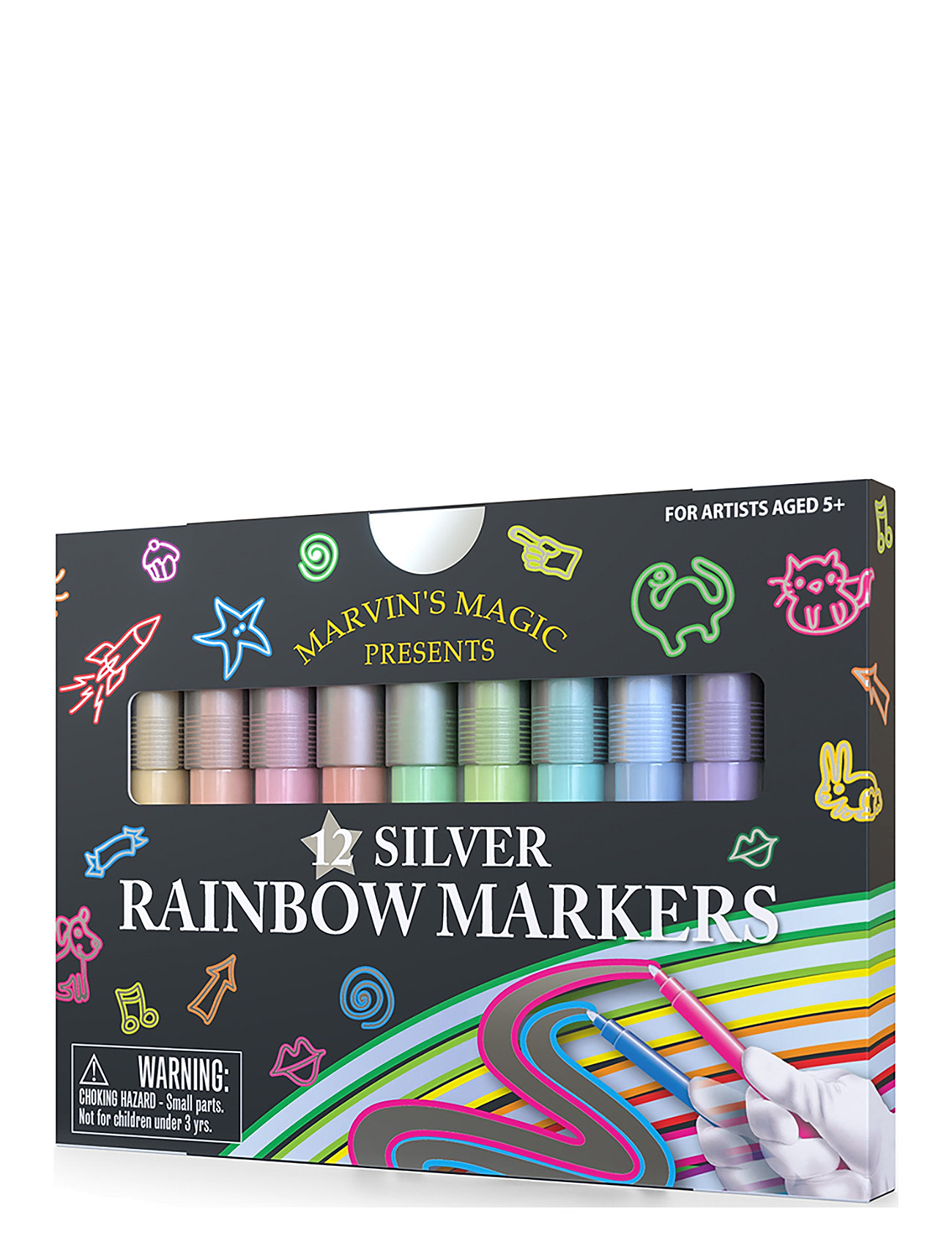 Silver Rainbow Markers Toys Creativity Drawing & Crafts Drawing Coloured Pencils Multi/patterned Marvin's Magic