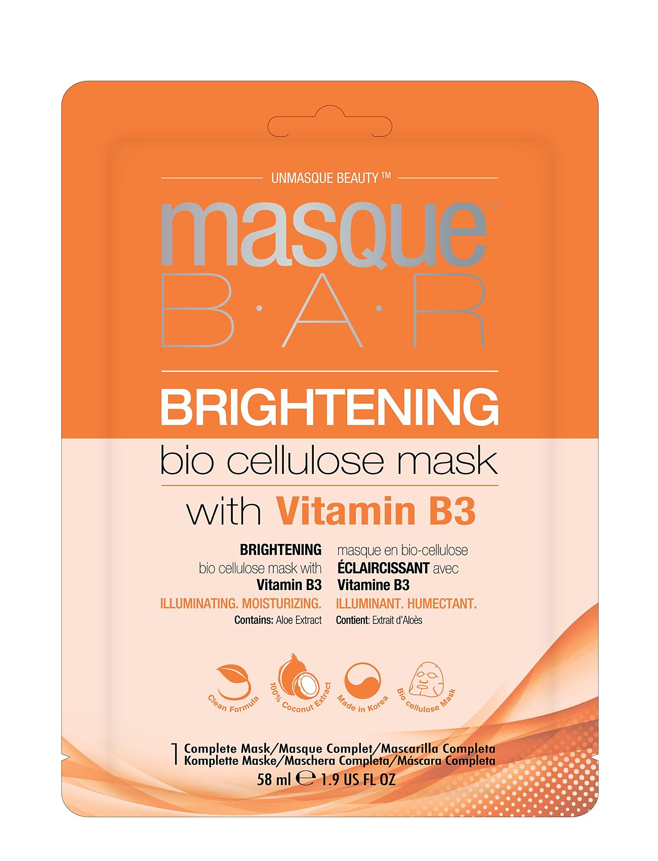 Masquebar Bio Cellulose Brightening Mask Ansiktsmask Smink Nude Masque B.A.R