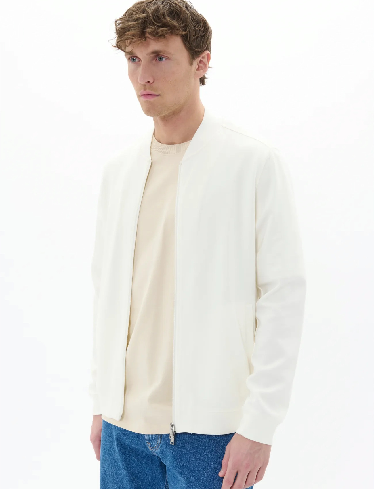 Matinique Macallum Zipper, M, Cream, Strik > Cardigans, Herre