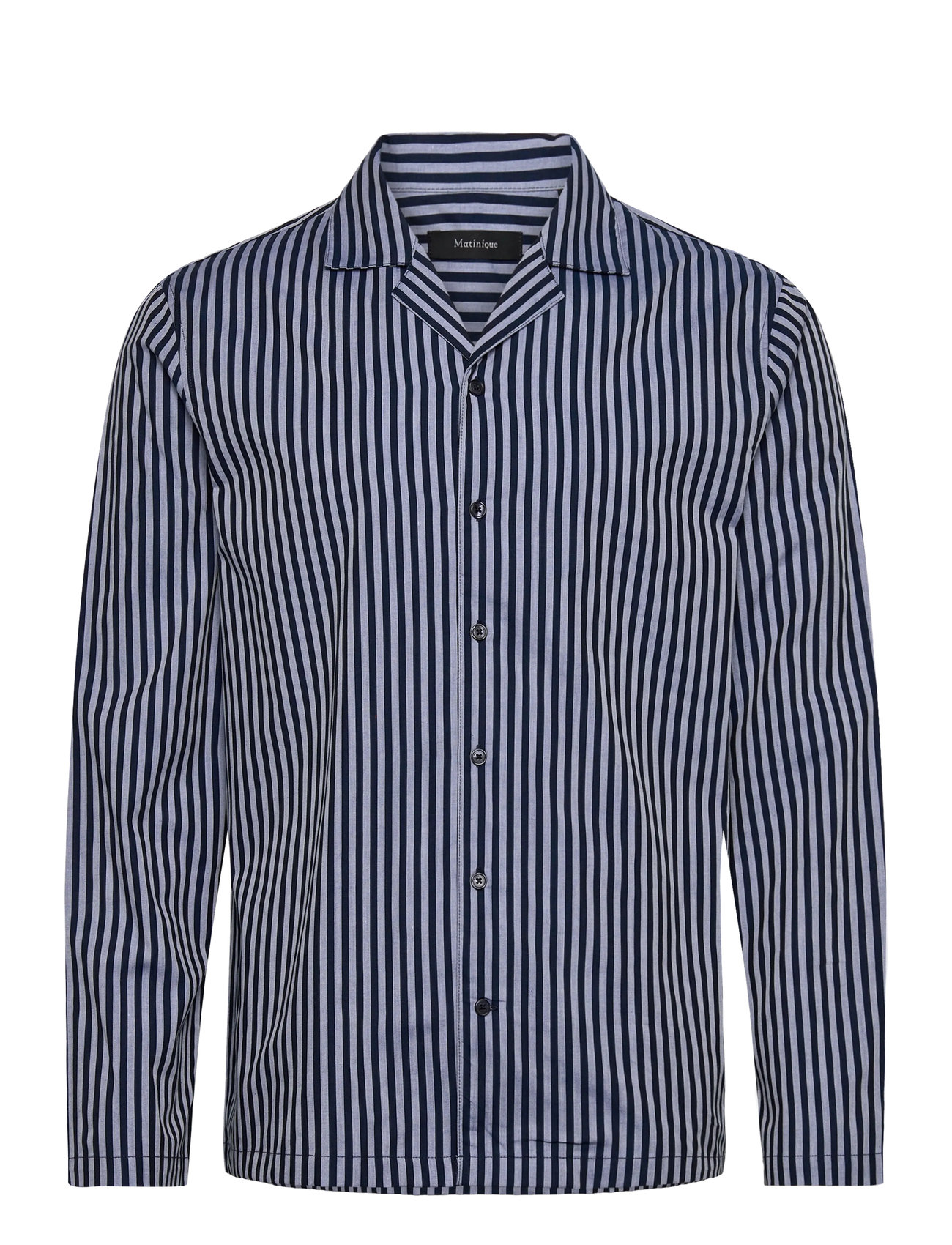 Matinique Maemerson Pj Long, L, Navy, Shirts > Striped Shirts, Herre